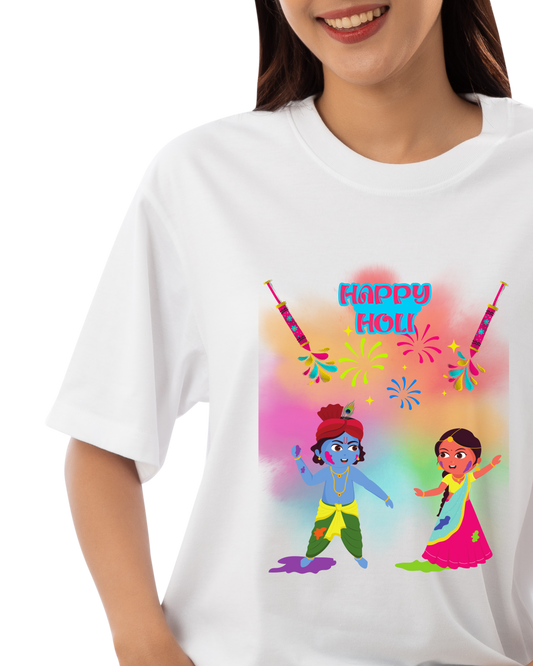 Festive & Fashionable Radha Krishna Holi Tees