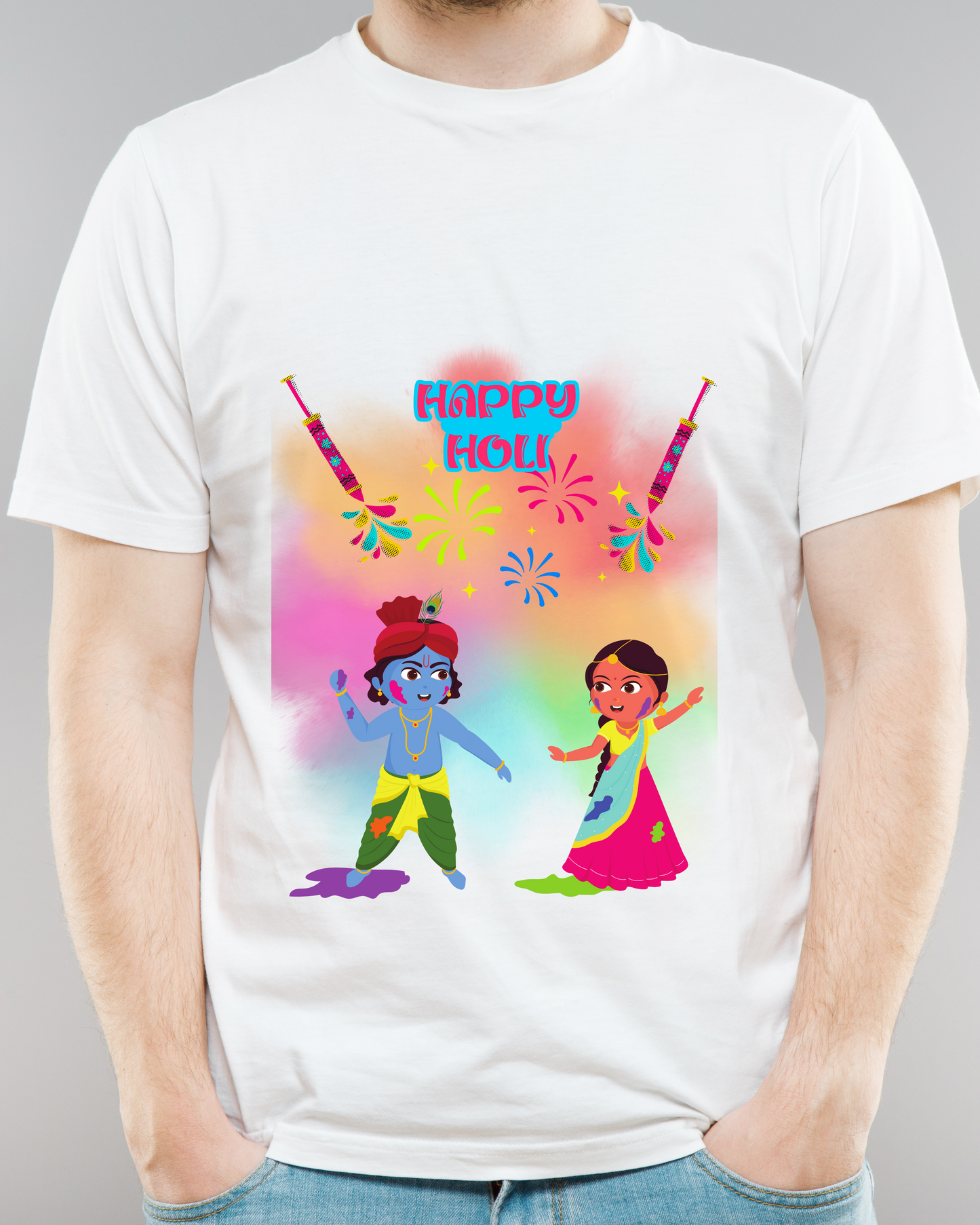 Festive & Fashionable Radha Krishna Holi Tees